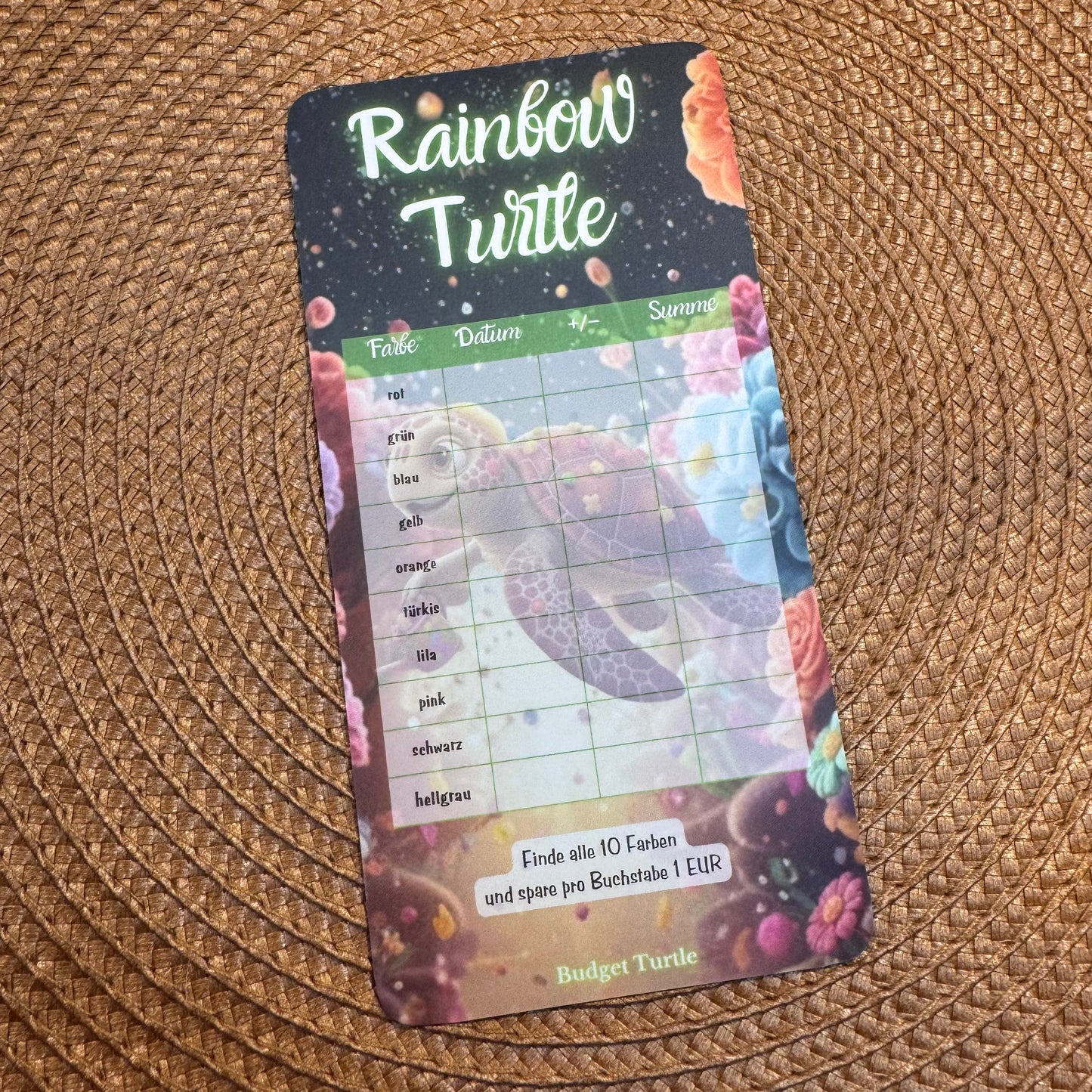 Turtle Battle // Sparspiel // Spielbrett mit 4 Challenges, 4-er Würfel & Tracker