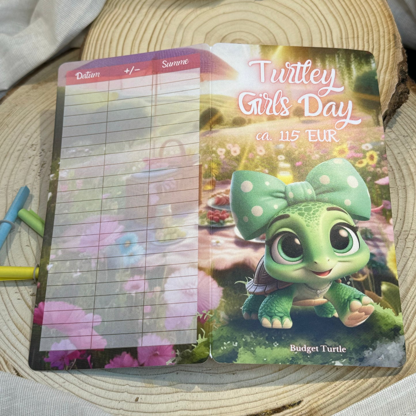 Turtley Girls Day // 2er-Klappkarte // Sparchallenge // Challenge mit Tracker