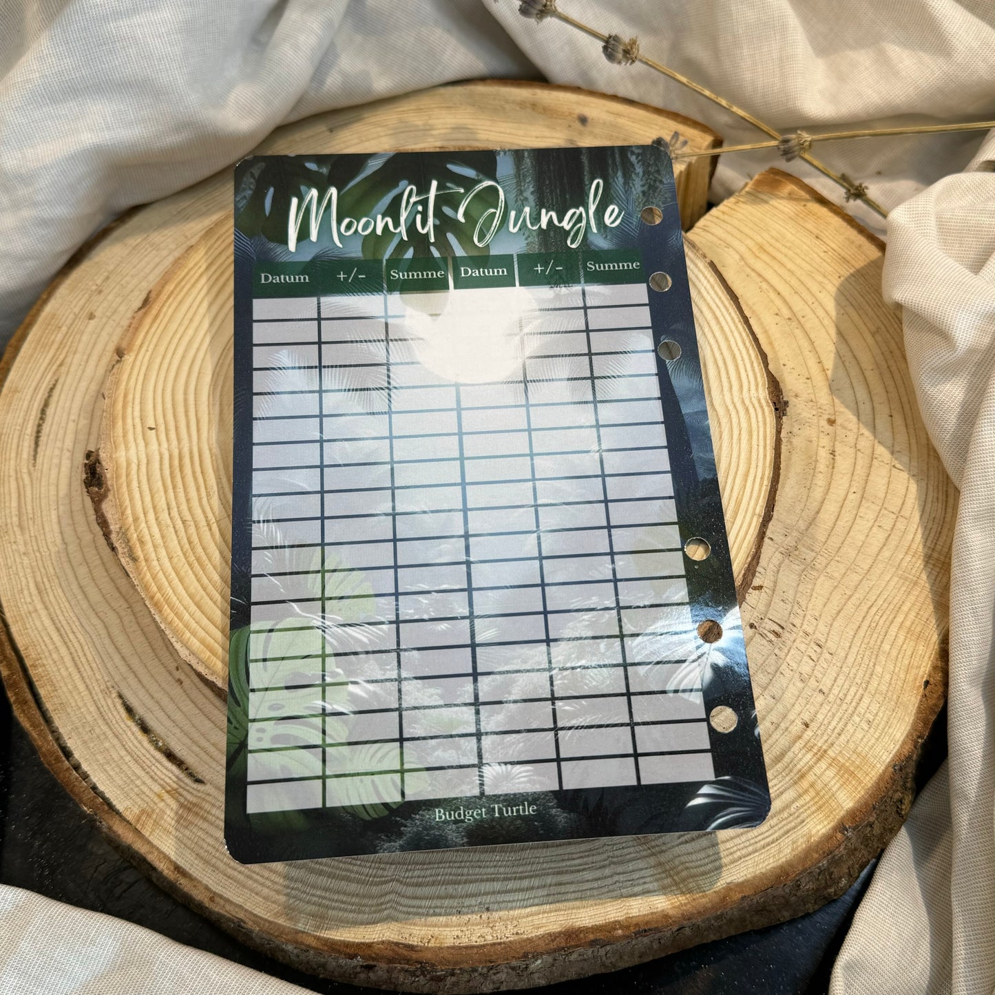 Moonlit Jungle // Abheftbare 52 Wochen Rubbel-Challenge // 1000 EUR Challenge mit Tracker