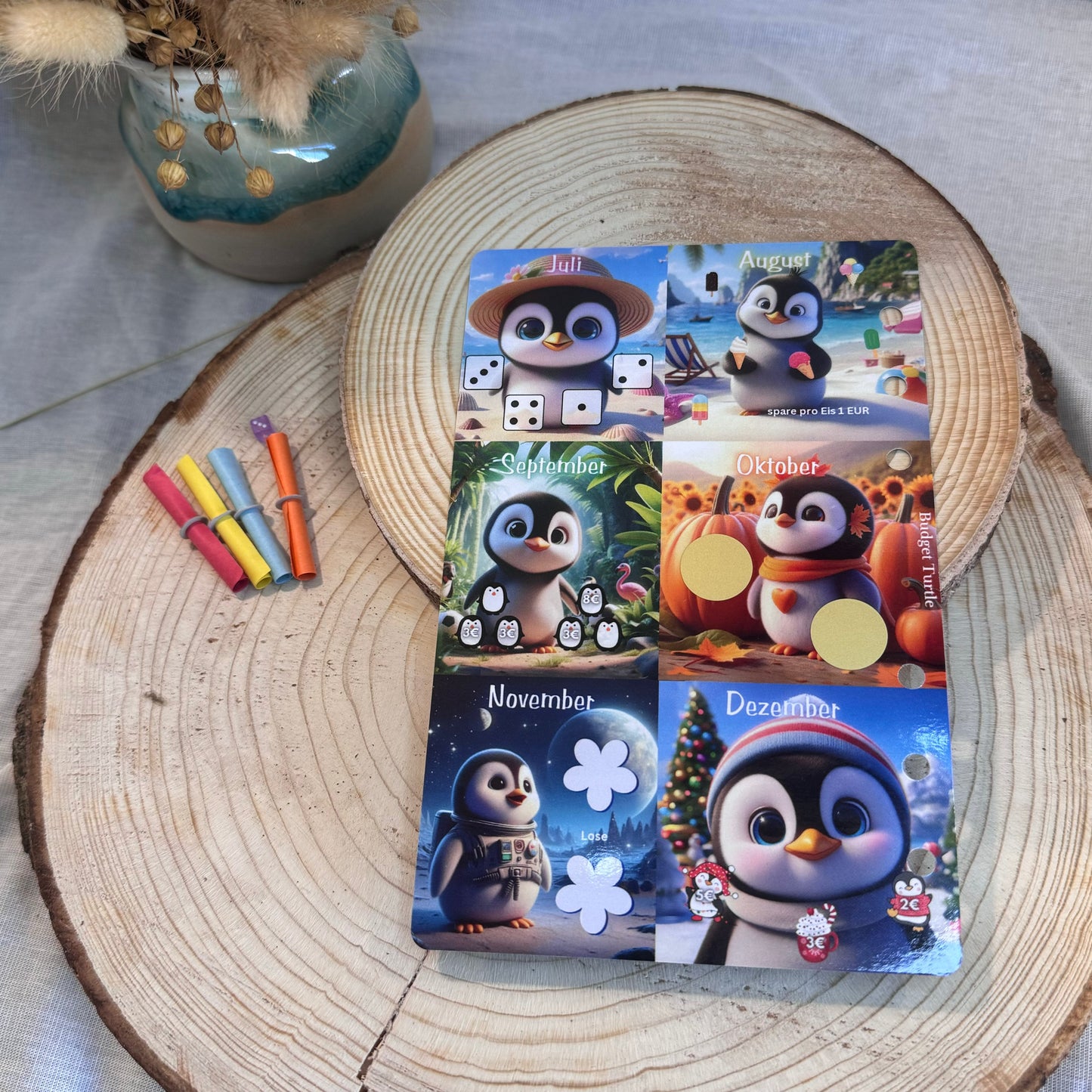 Pingu Mini Jahreschallenge // Sparchallenge // mit Würfel, Lose, Dashboard und Tracker