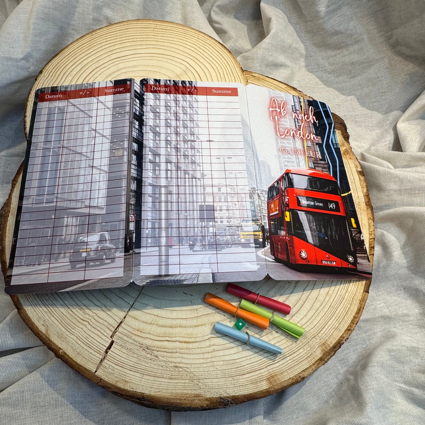 Ab nach London // 3er-Klappkarte // Sparchallenge mit Losen // Challenge mit Tracker