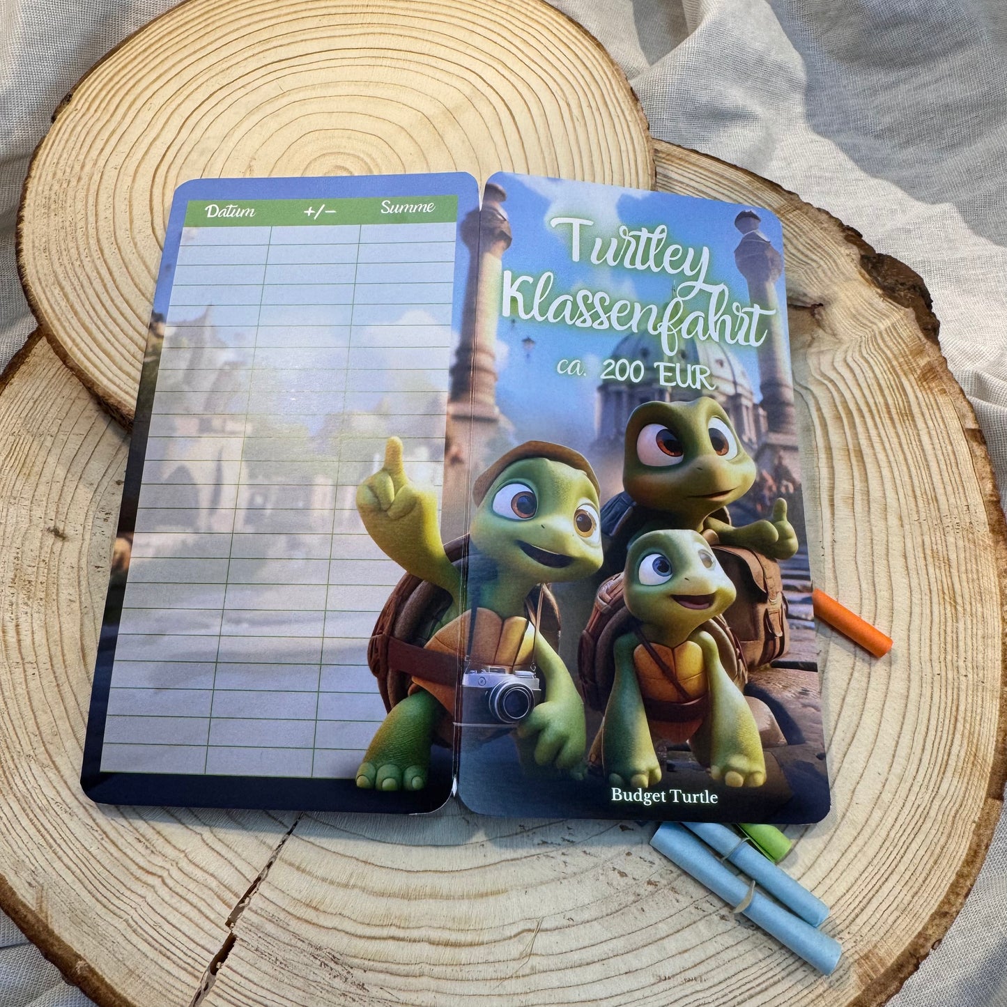 Turtley Klassenfahrt // 2er-Klappkarte // Sparchallenge // Challenge mit Tracker