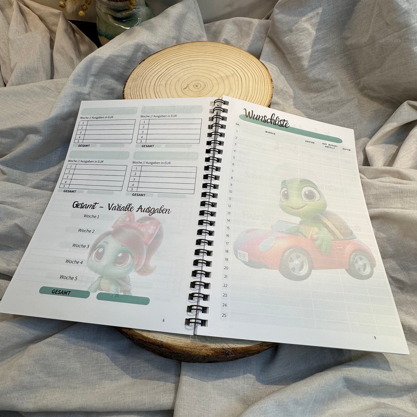 Turtle Budgetplaner DinA5 // Jahresplaner zum Budgetieren // Ringbuch // Umschlagmethode