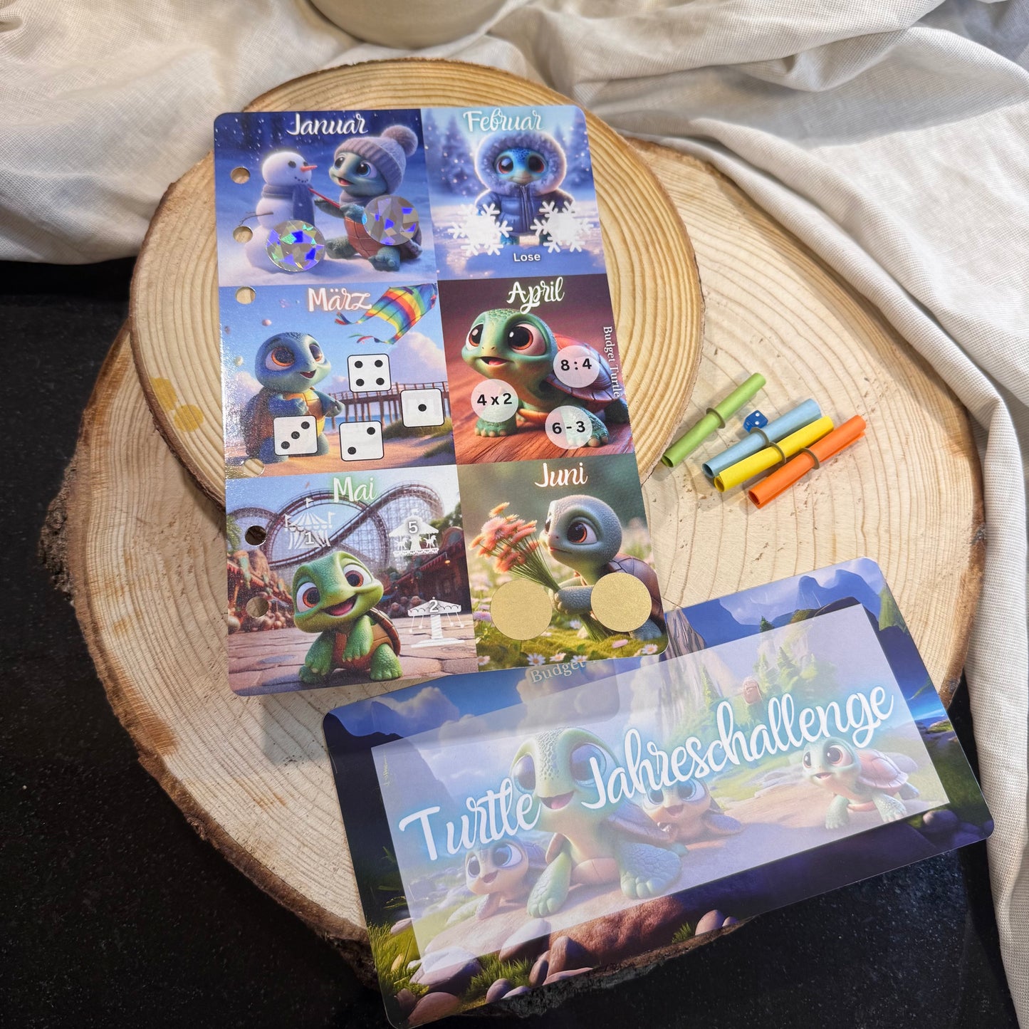 NEU Turtle Mini Jahreschallenge 2 // Schildkröten Sparchallenge // mit Würfel, Lose, Dashboard und Tracker