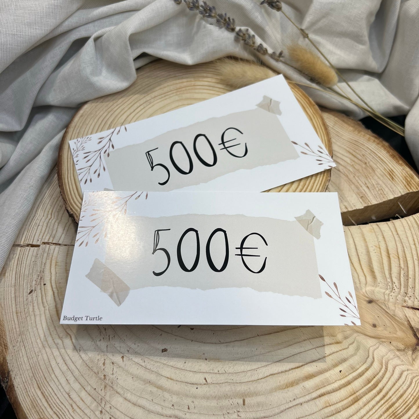 Platzhalter // beige // A6 Platzhalter // 50EUR, 100EUR, 200EUR, 500EUR