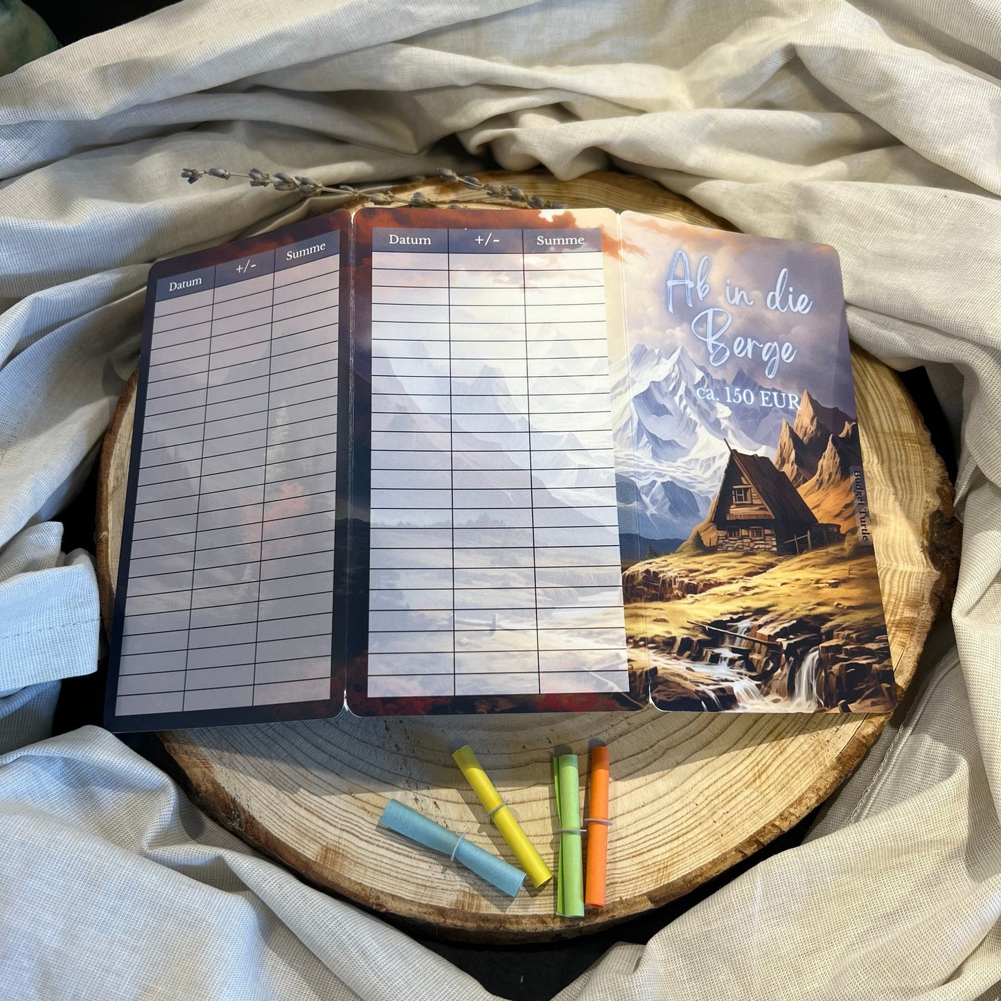 Ab in die Berge // 3er-Klappkarte // Sparchallenge mit Losen // Challenge mit Tracker