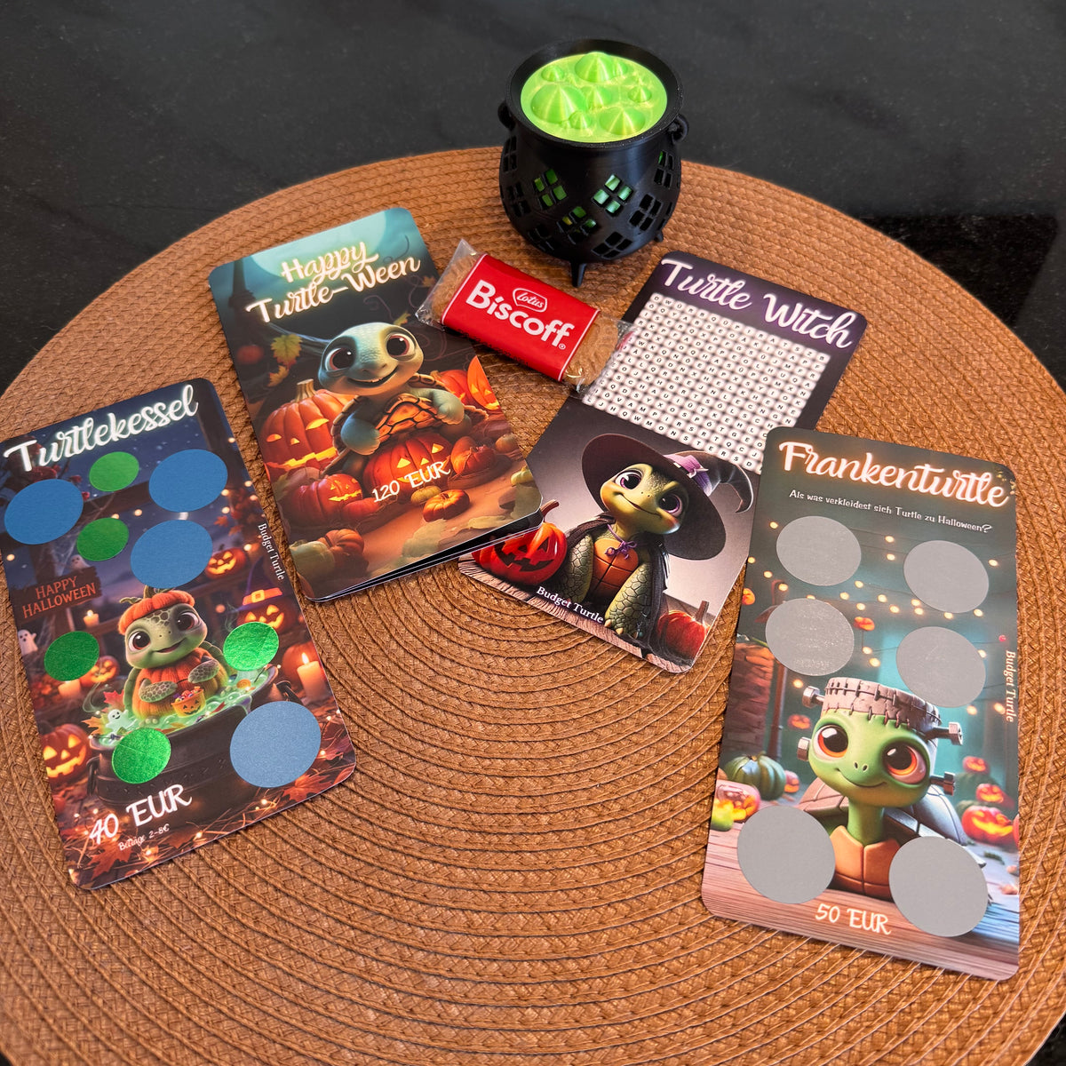 Halloween Bundle - 4 Halloween Turtle Challenges mit leuchtendem Kessel