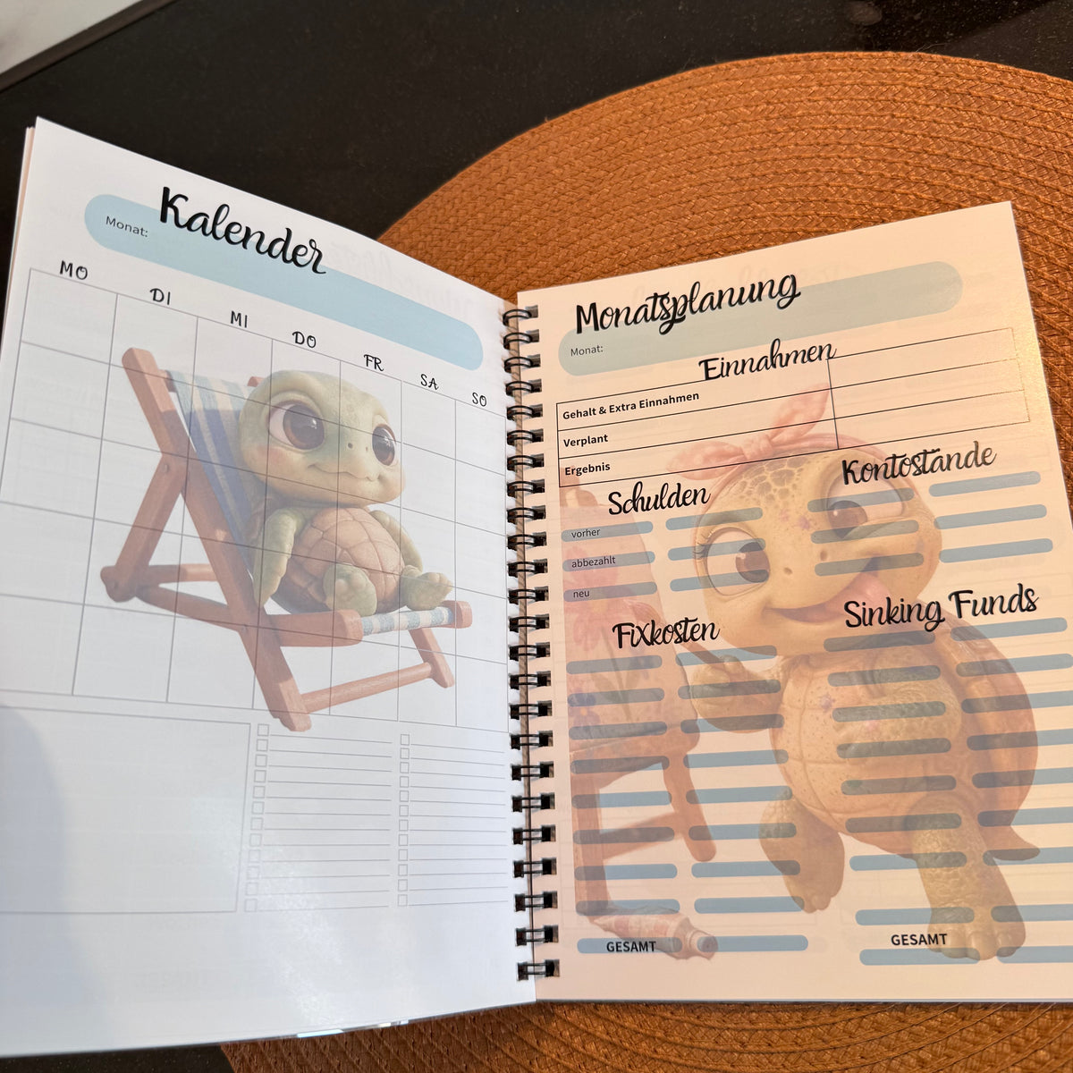 NEU Turtle Budgetplaner DinA5 // Jahresplaner zum Budgetieren // Ringbuch // Umschlagmethode