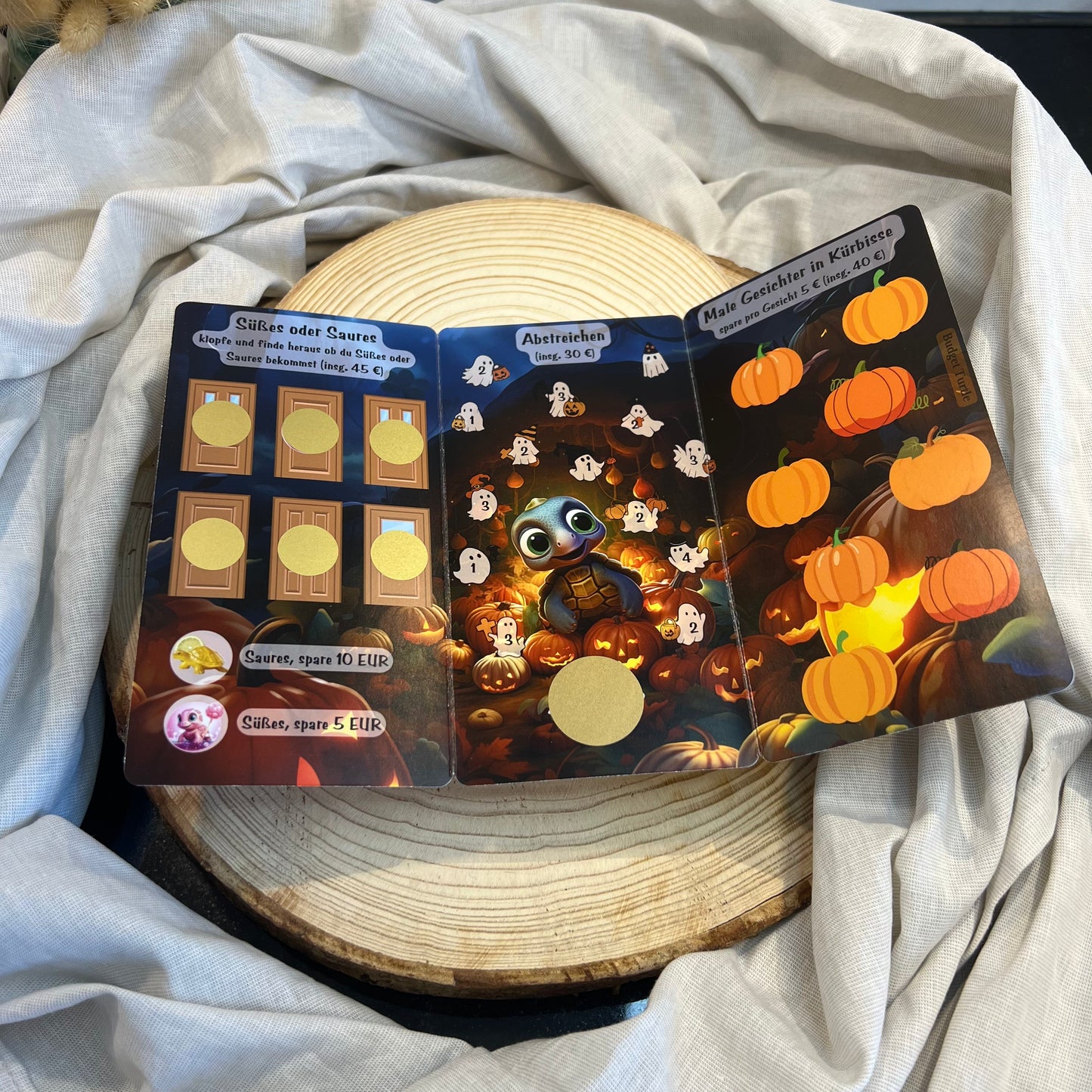 Happy Turtle-Ween // Halloween Sparchallenge // Klappkarte // Sparchallenge mit Rubbelfeldern // Challenge mit Tracker