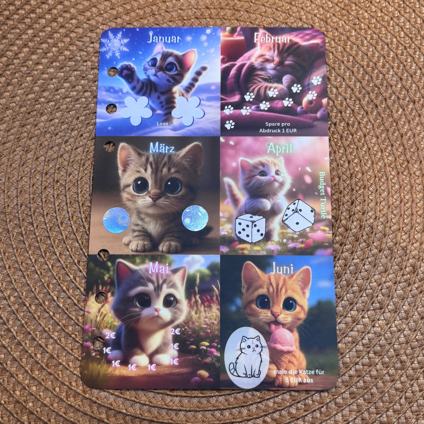 Katzen Mini Jahreschallenge // Sparchallenge // mit Würfel, Lose, Dashboard und Tracker
