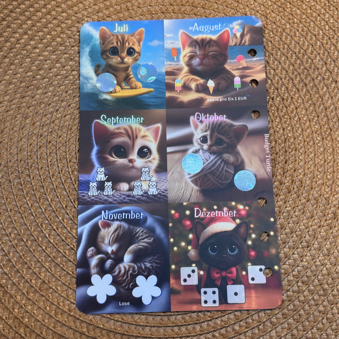 Katzen Mini Jahreschallenge // Sparchallenge // mit Würfel, Lose, Dashboard und Tracker