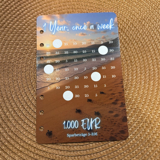 1 year, once a week // Abheftbare 52 Wochen Rubbel-& Abstreich-Challenge // Challenge mit Tracker