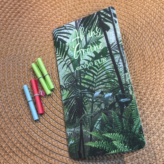 Ab ins Grüne // 3er-Klappkarte // Sparchallenge  mit Losen // Challenge mit Tracker